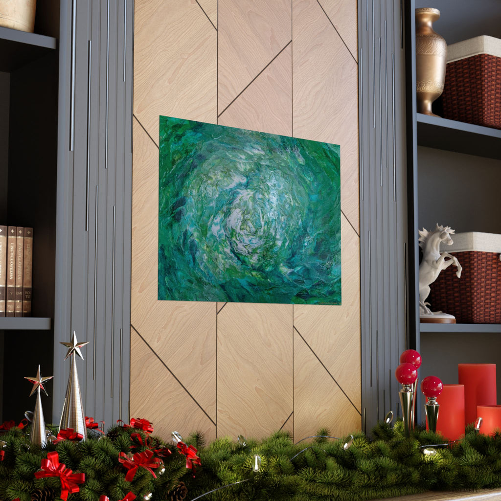 Green Vortex - Matte Horizontal Poster