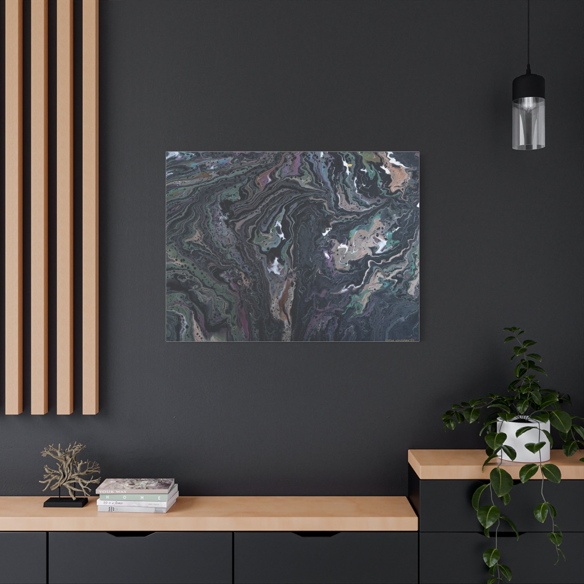 Liquid Night — Swirling Fluid Art Wall Decor