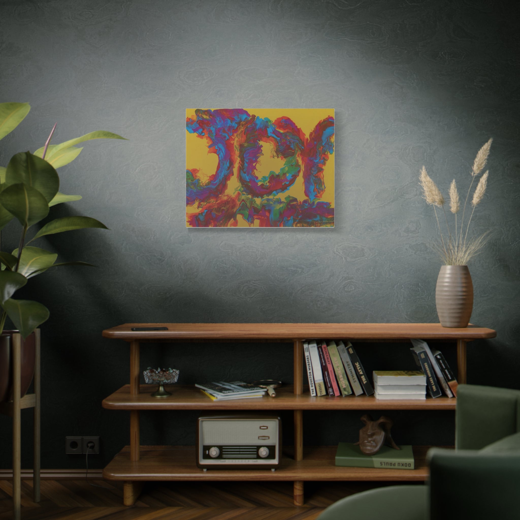 "JOY"  — Vibrant Rainbow Wall Art