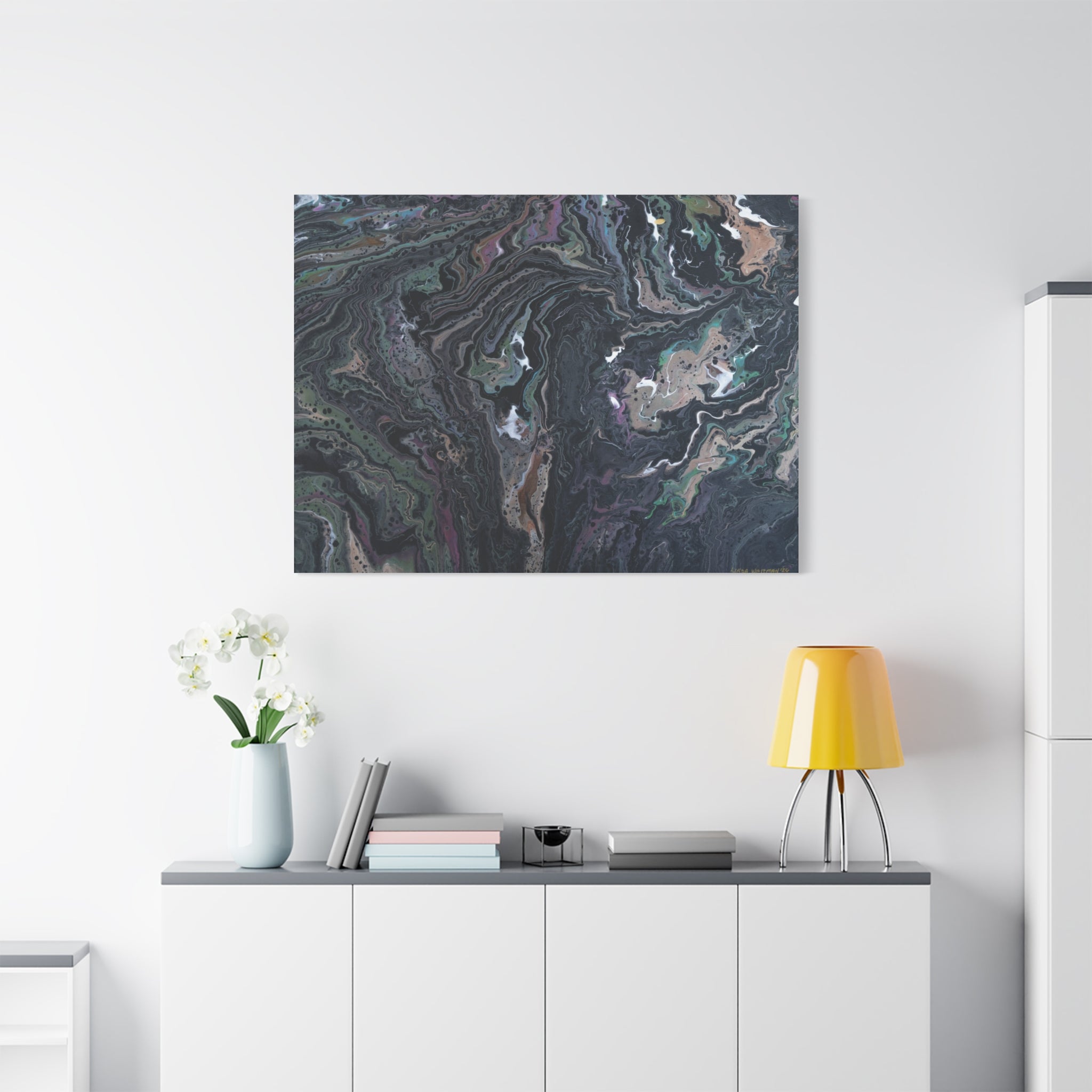 Liquid Night — Swirling Fluid Art Wall Decor